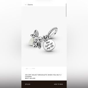 Brand new never work princess and the frog glow in the dark ray charm